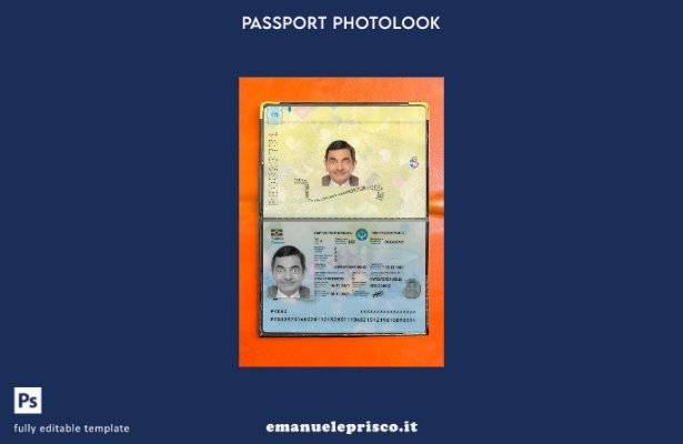 modello di photolook presente del passaporto kirghiso in stile verificato